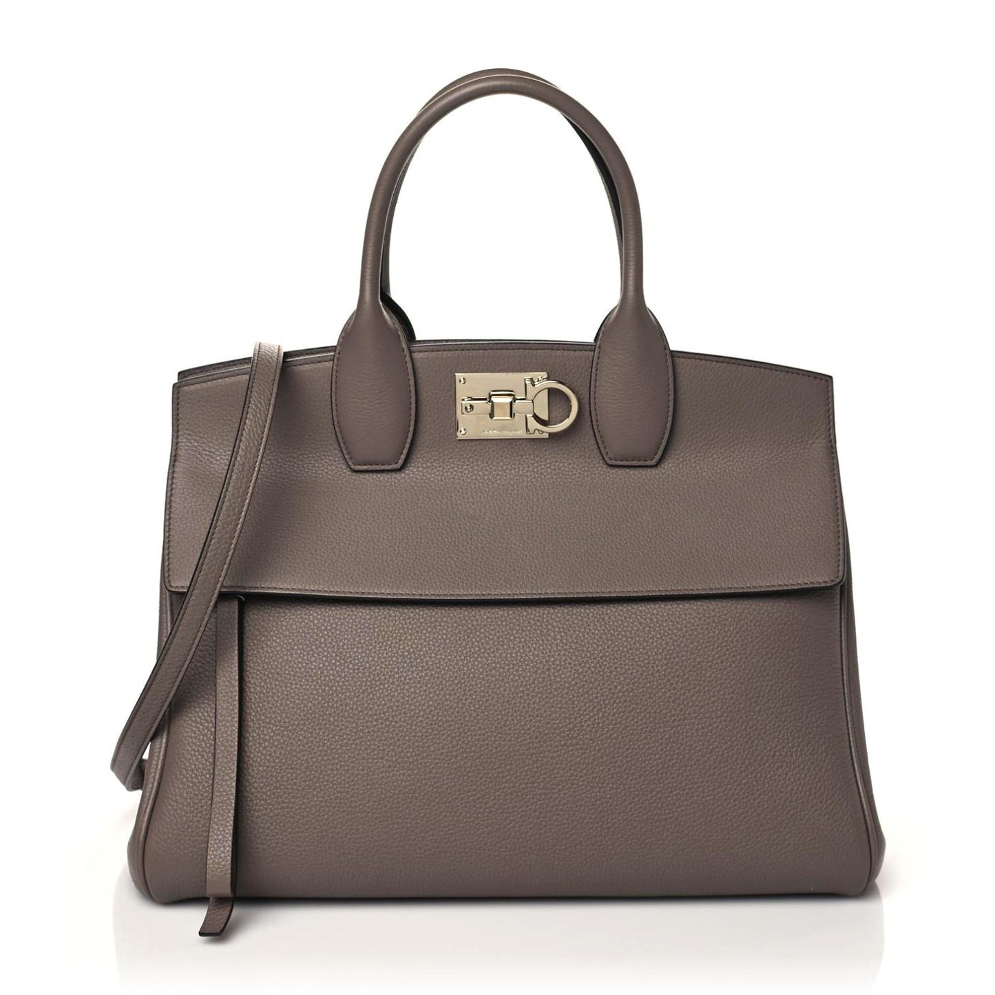 Hammered Calfskin Medium Studio Bag Caraway Seed