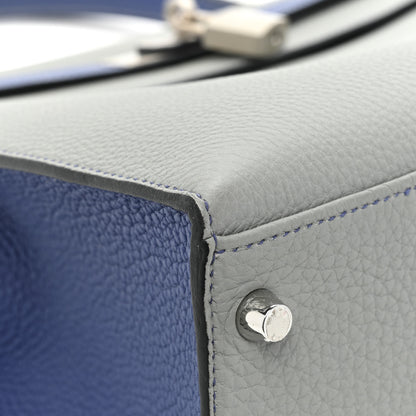 Hermes Togo Horseshoe Kelly Sellier 35 Gris Mouette Bleu Electrique 9 of 12