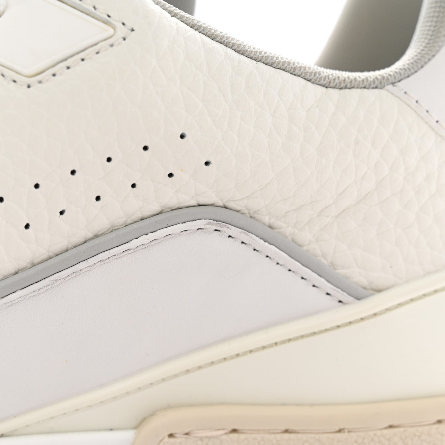 Calfskin Mens LV Trainer Sneakers 9 White