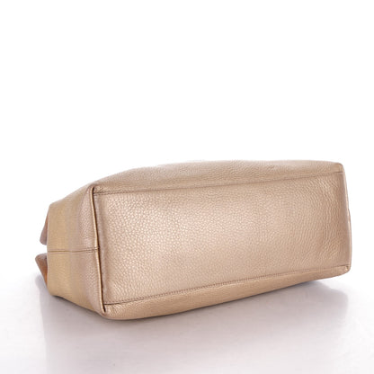 Gucci Metallic Pebbled Calfskin Medium Soho Chain Shoulder Bag Gold Ombre 4 of 7