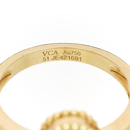 Van Cleef & Arpels 18K Yellow Gold Mother of Pearl Vintage Alhambra Ring 51 5.75 5 of 5