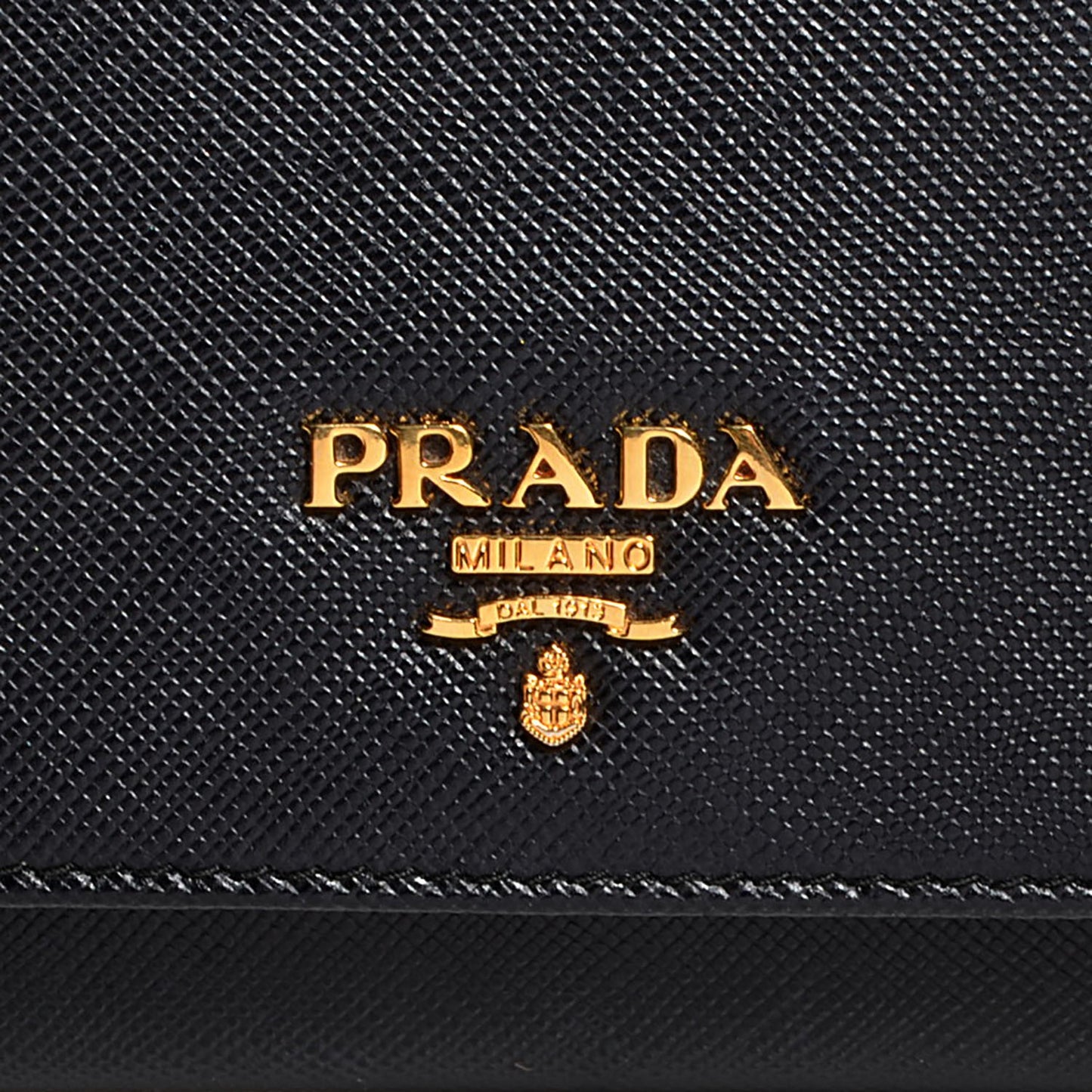 Saffiano Metal Oro Chain Wallet Nero Black