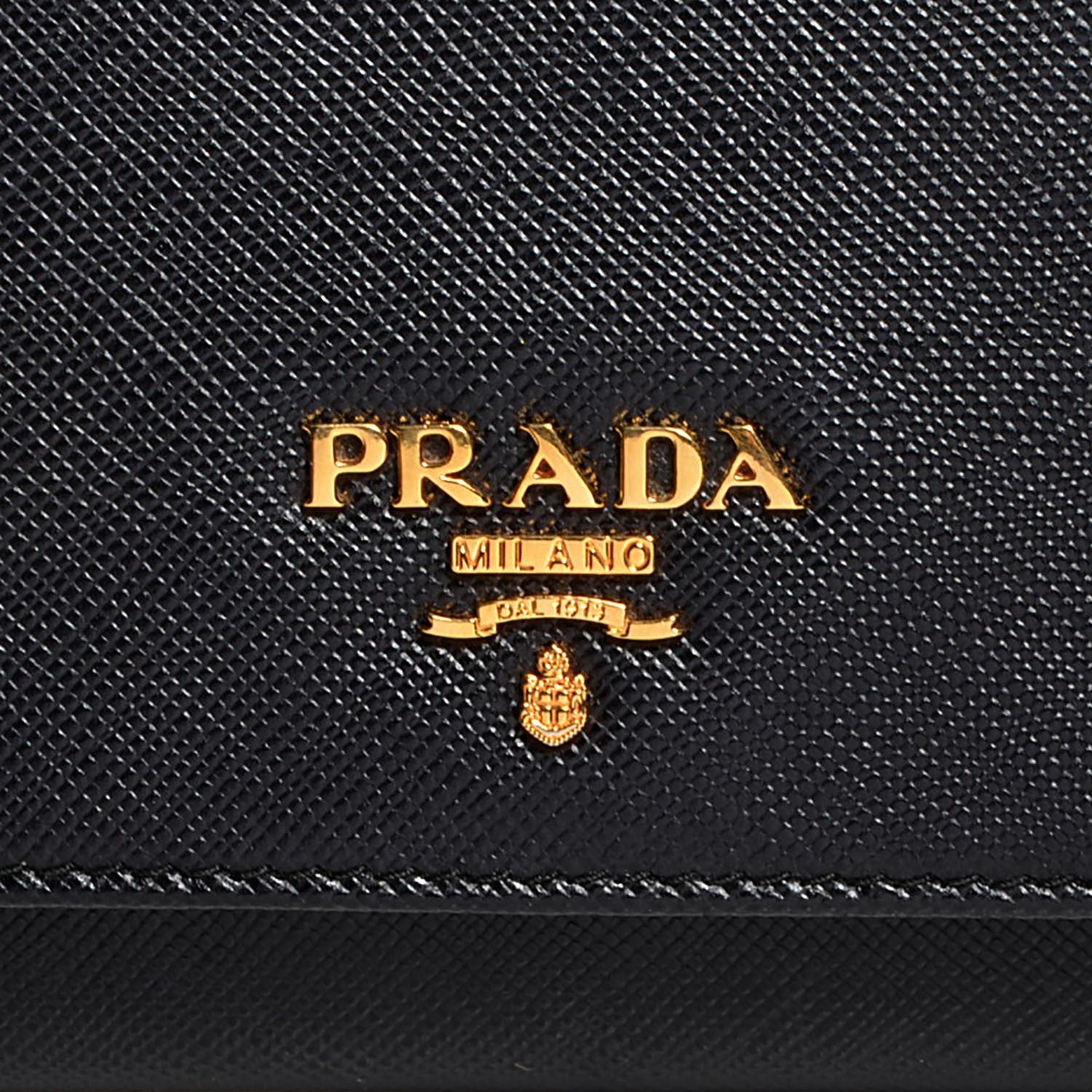 Prada Saffiano Metal Oro Chain Wallet Nero Black 10 of 10
