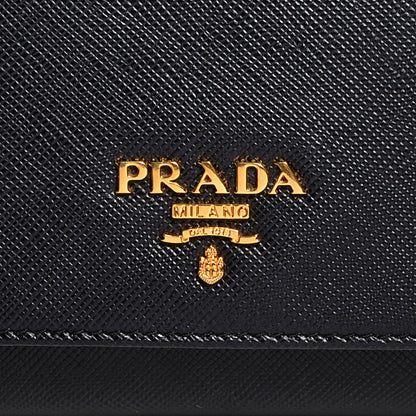 Prada Saffiano Metal Oro Chain Wallet Nero Black 10 of 10