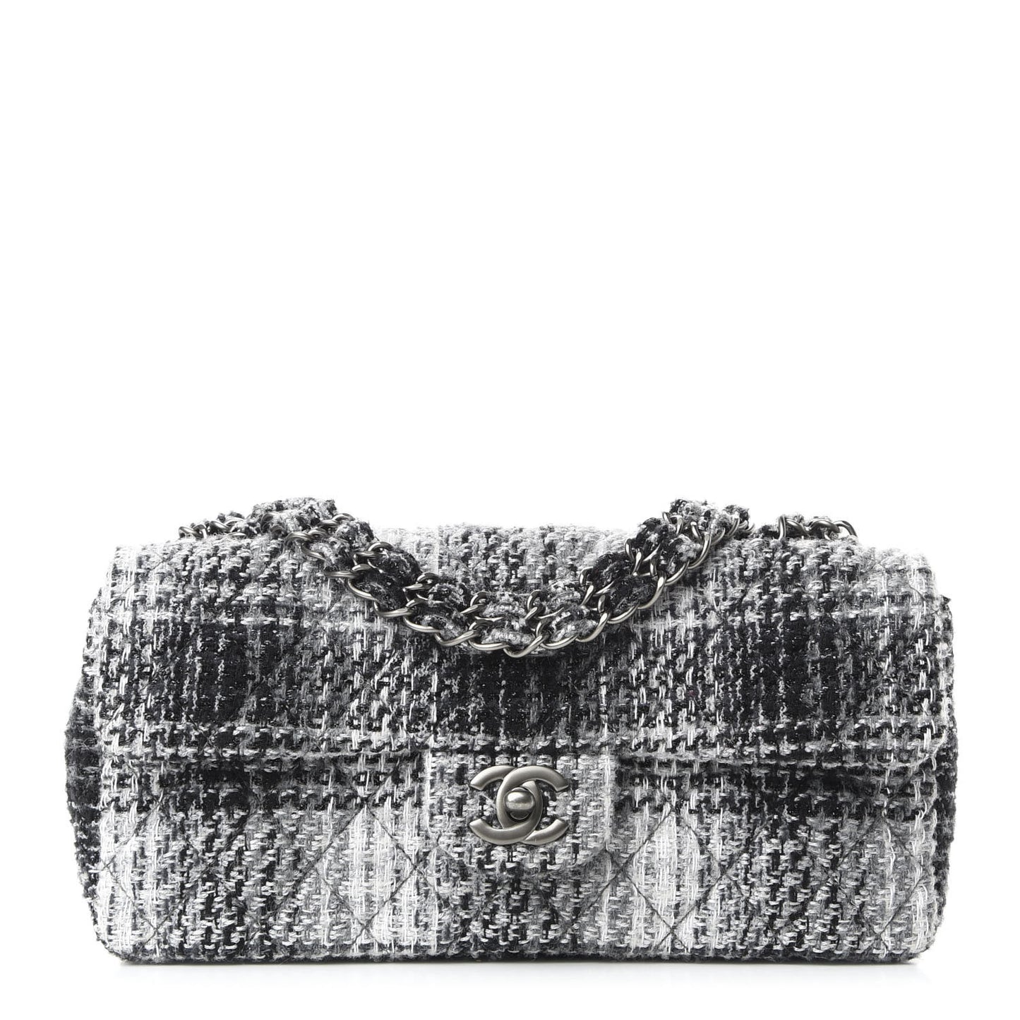 Tweed East West Flap Black White