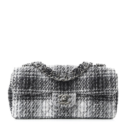 Chanel Tweed East West Flap Black White 1 of 9