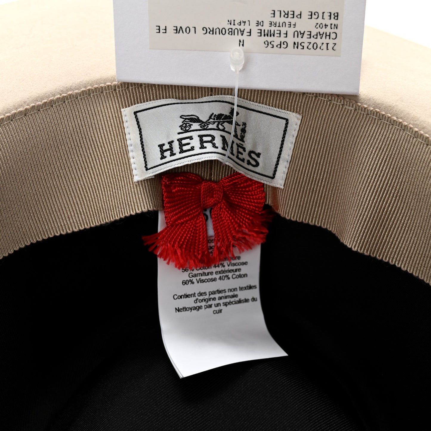 Rabbit Felt Coeur Hat 56 Beige Perle