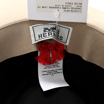 Hermes Rabbit Felt Coeur Hat 56 Beige Perle 8 of 8