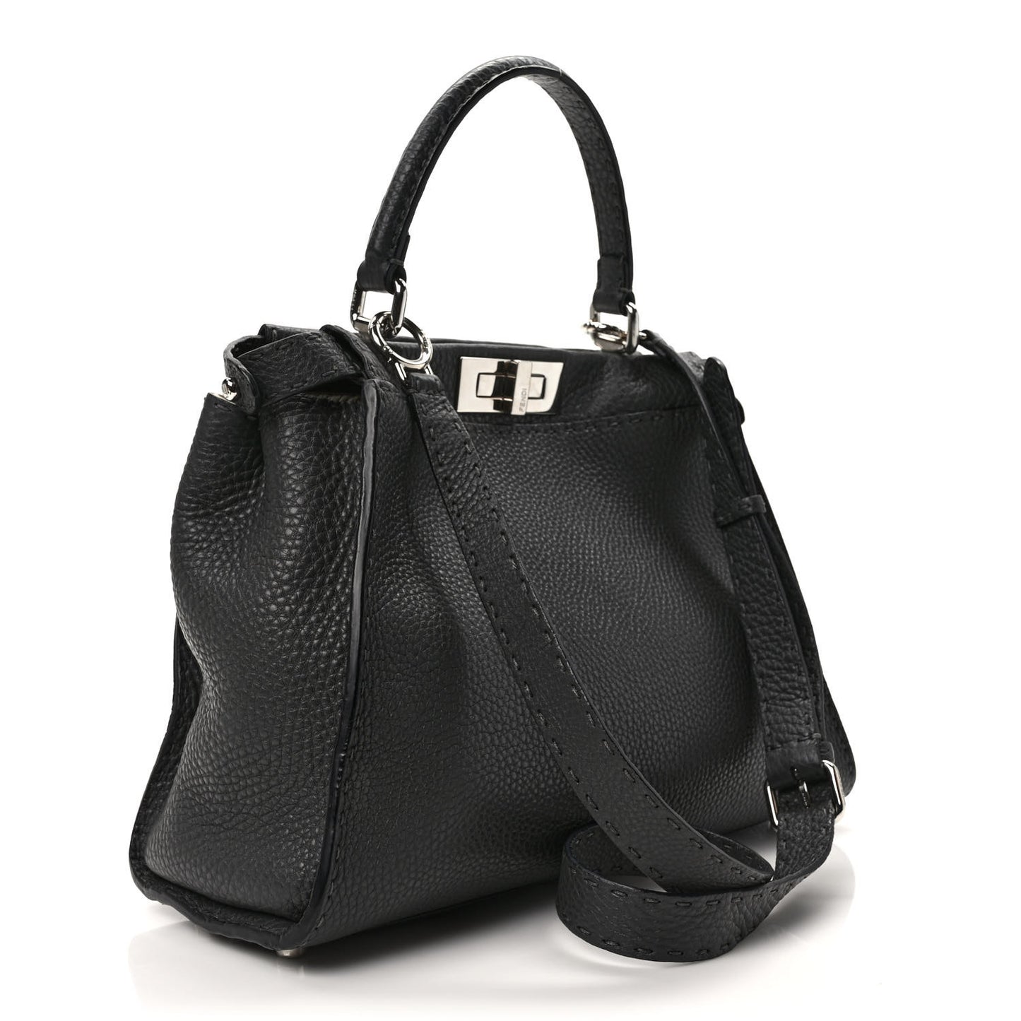 Cuoio Romano Selleria Bi-Color Medium Peekaboo Iconic Satchel Asfalto Latte