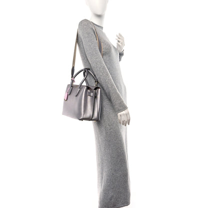 MCM Metallic Grained Calfskin Medium Milla Tote Spike Silver 2 of 13