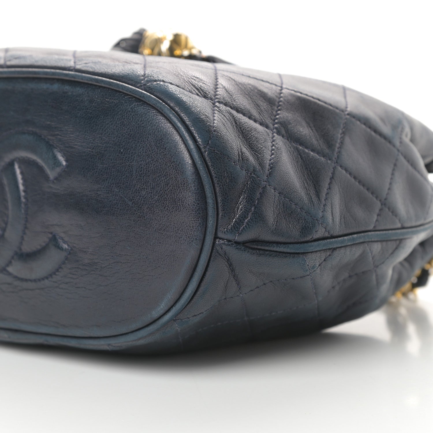 Chanel Lambskin CC Tassel Shoulder Bag Navy 11 of 15