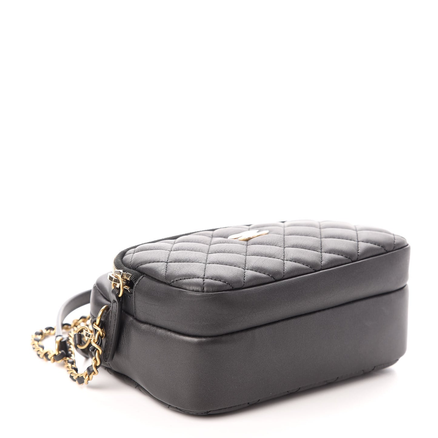 Calfskin Quilted Day Trips Camera Case Black