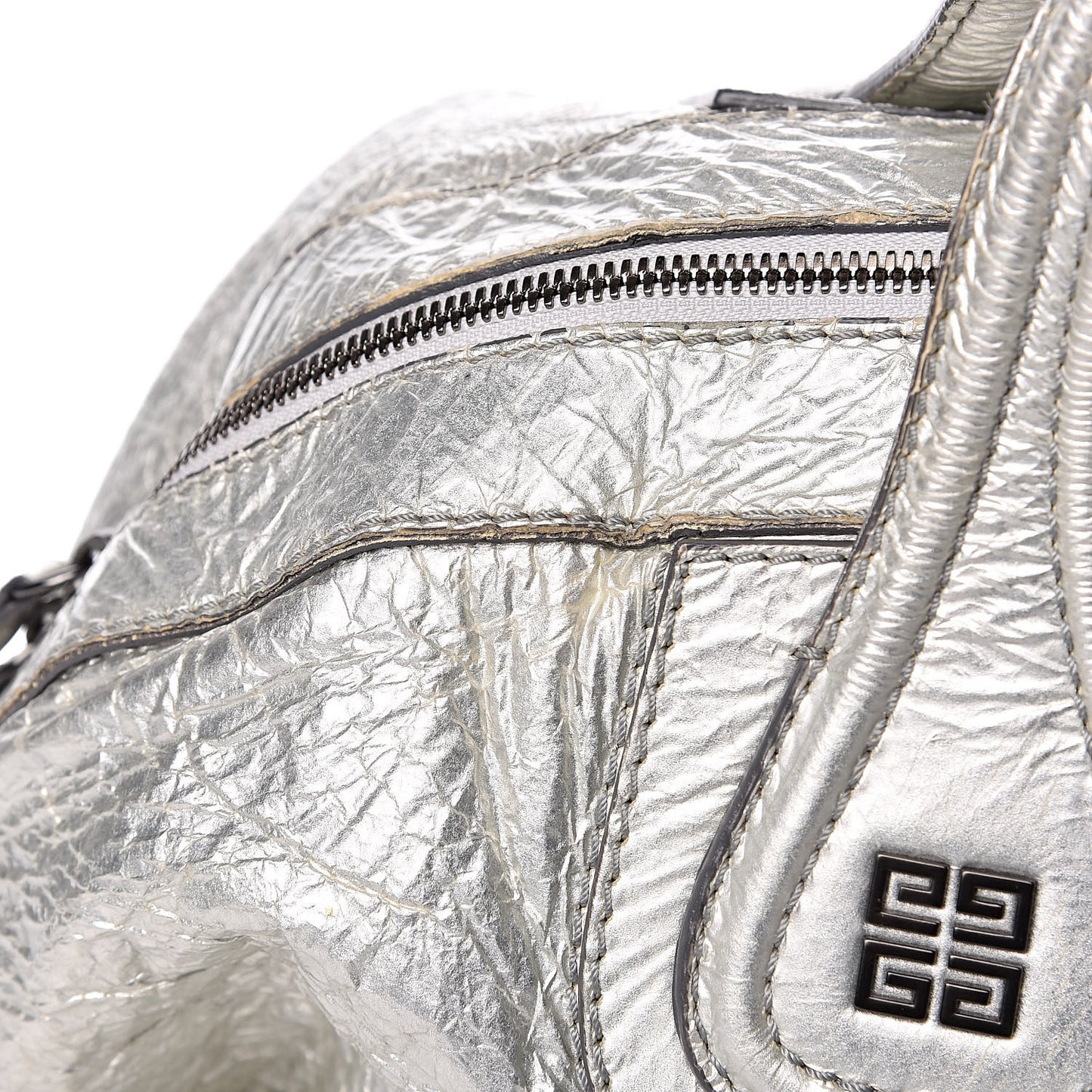 Crinkled Patent Large Nightingale Silver