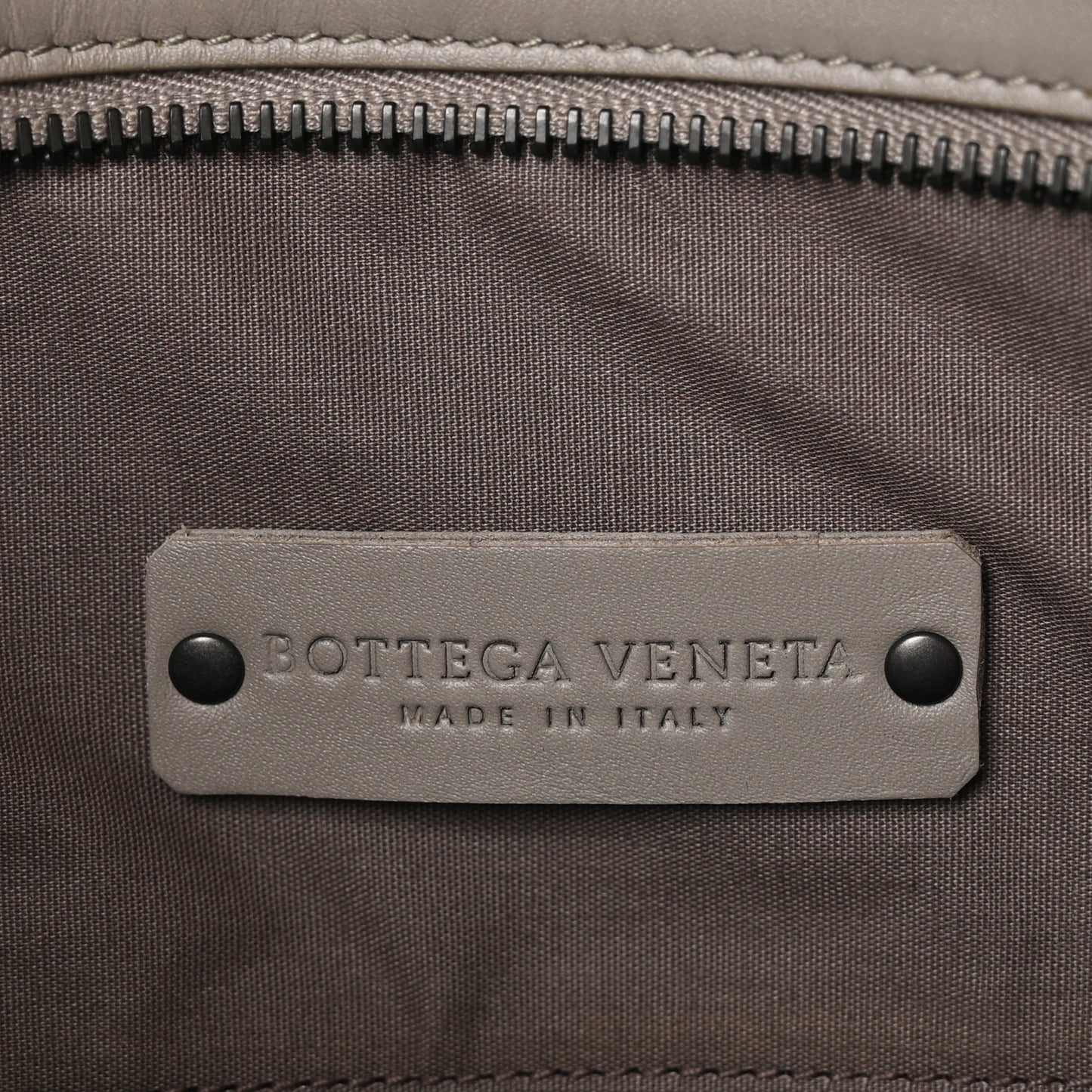 Nappa Intrecciato Front Pocket Convertible Tote Grey