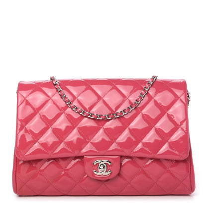 Chanel Patent Quilted Clutch With Chain Flap Fuchsia 1 of 10