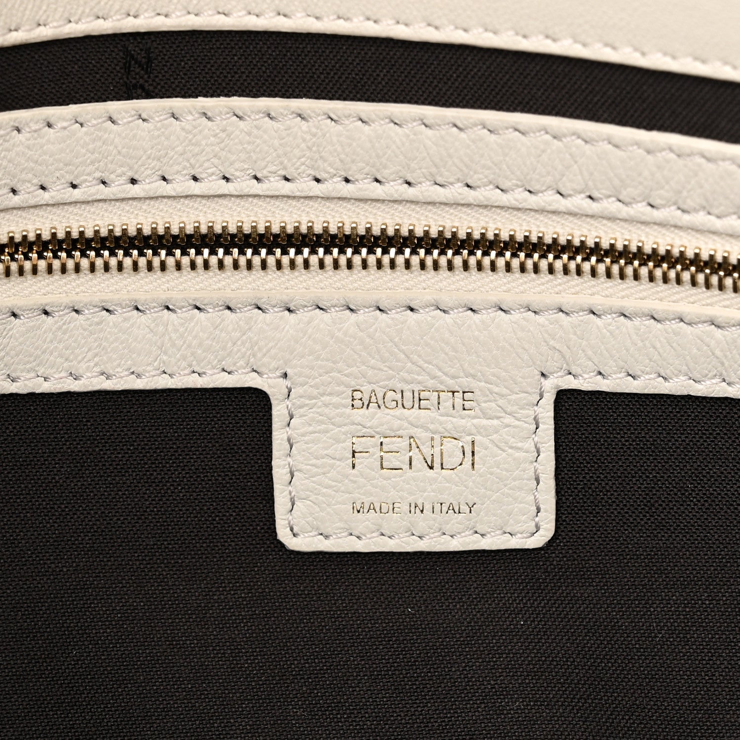 Fendi Nappa FF 1974 Embossed Baguette White 5 of 9