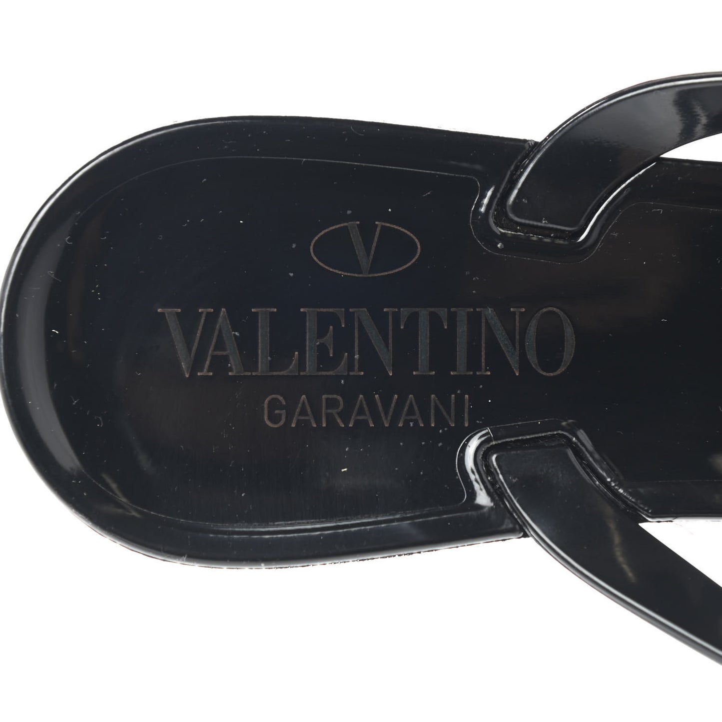 PVC Jelly Rockstud Bow Thong Sandals 36 Black