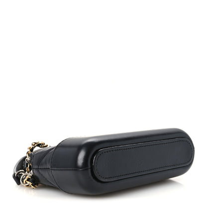 Chanel Aged Calfskin Chevron Quilted Small Gabrielle Clutch With Chain Black 4 of 11