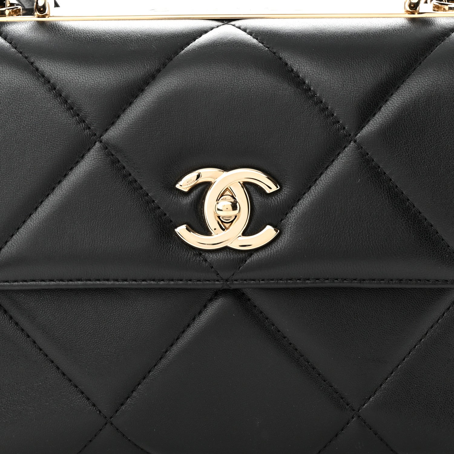 Chanel Lambskin Quilted Small Trendy CC Top Handle Flap Black 8 of 10
