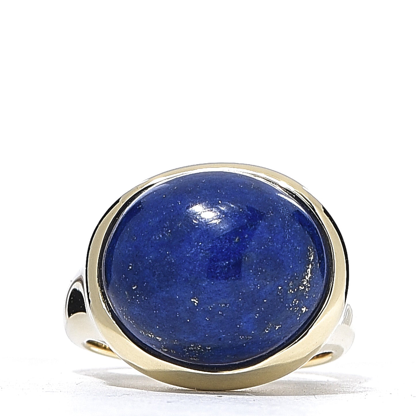 18K Yellow Gold Lapis 15mm Elsa Peretti Cabochon Ring 52 6