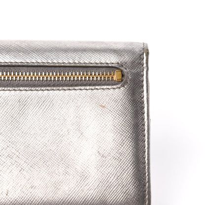 Prada Metallic Saffiano Colour Continental Flap Wallet Cromo 7 of 7