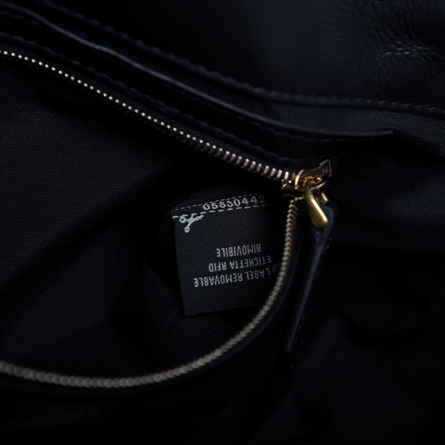 Nappa FF 1974 Embossed Large Baguette Black