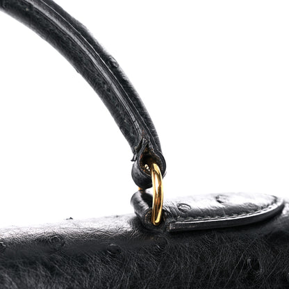 Hermes Ostrich Kelly Sellier 32 Black 21 of 24