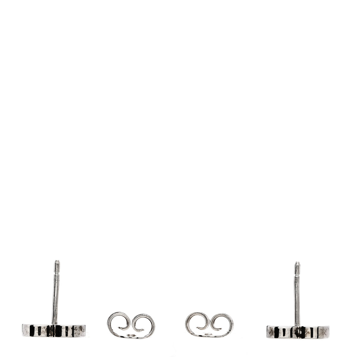 Gucci Sterling Silver Trademark Heart Stud Earrings 3 of 5