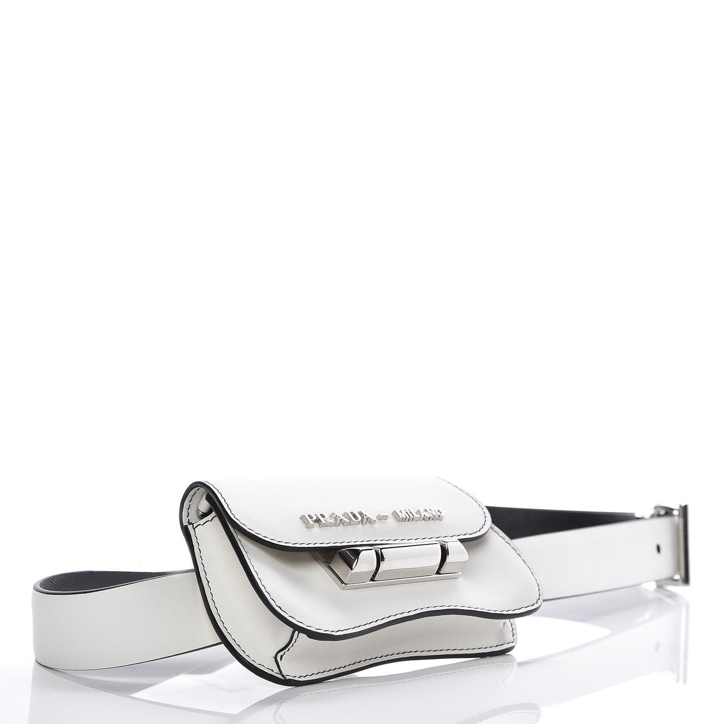 City Calfskin Micro Sidonie Belt Bag 85 34 White Black