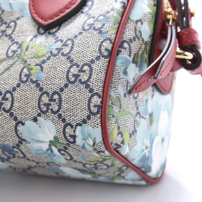 Gucci GG Supreme Monogram Blooms Mini Boston Navy Blue Hibiscus 12 of 12