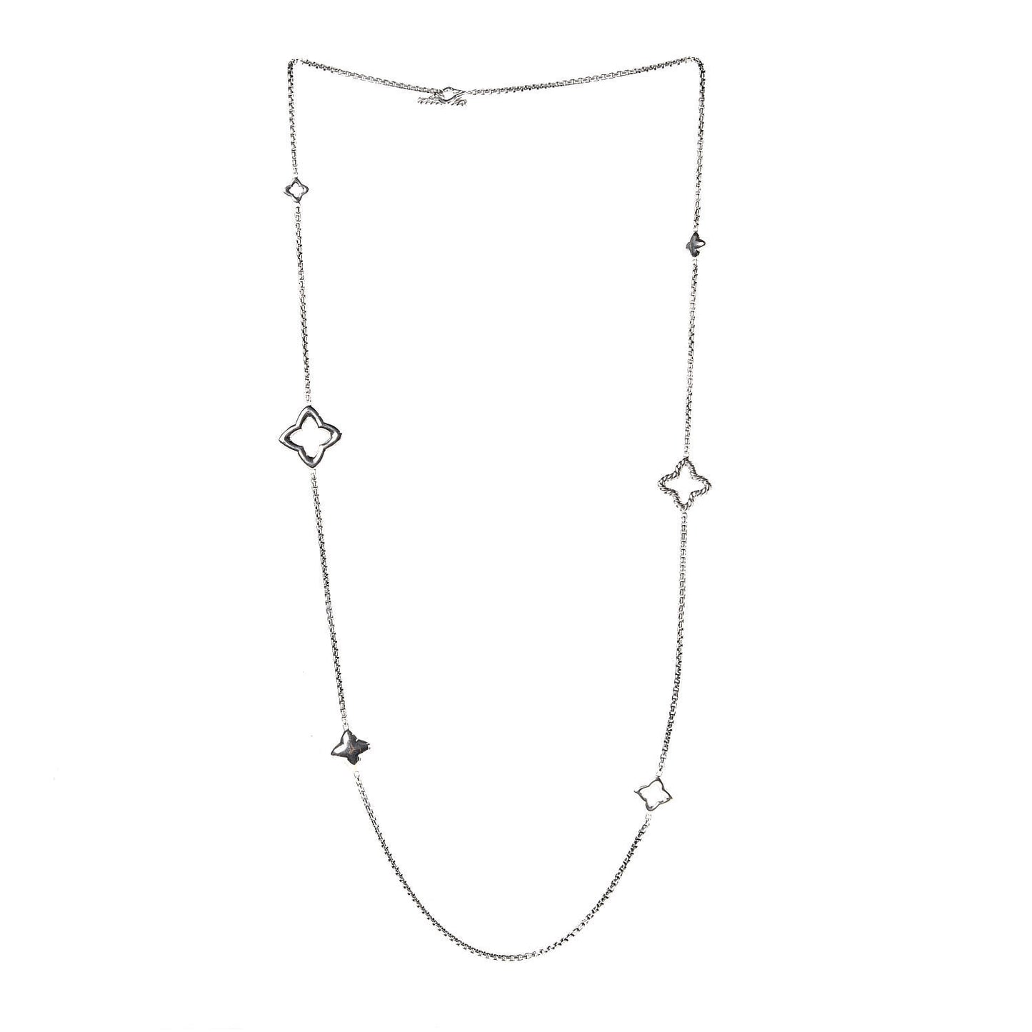 Sterling Silver 25mm Quatrefoil Chain Necklace