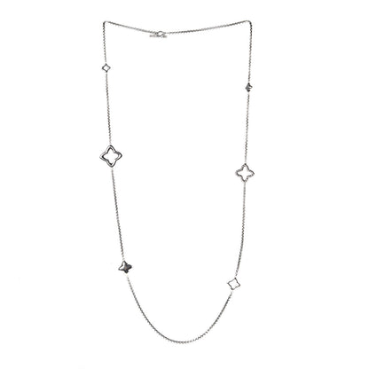 David Yurman Sterling Silver 25mm Quatrefoil Chain Necklace 3 of 5