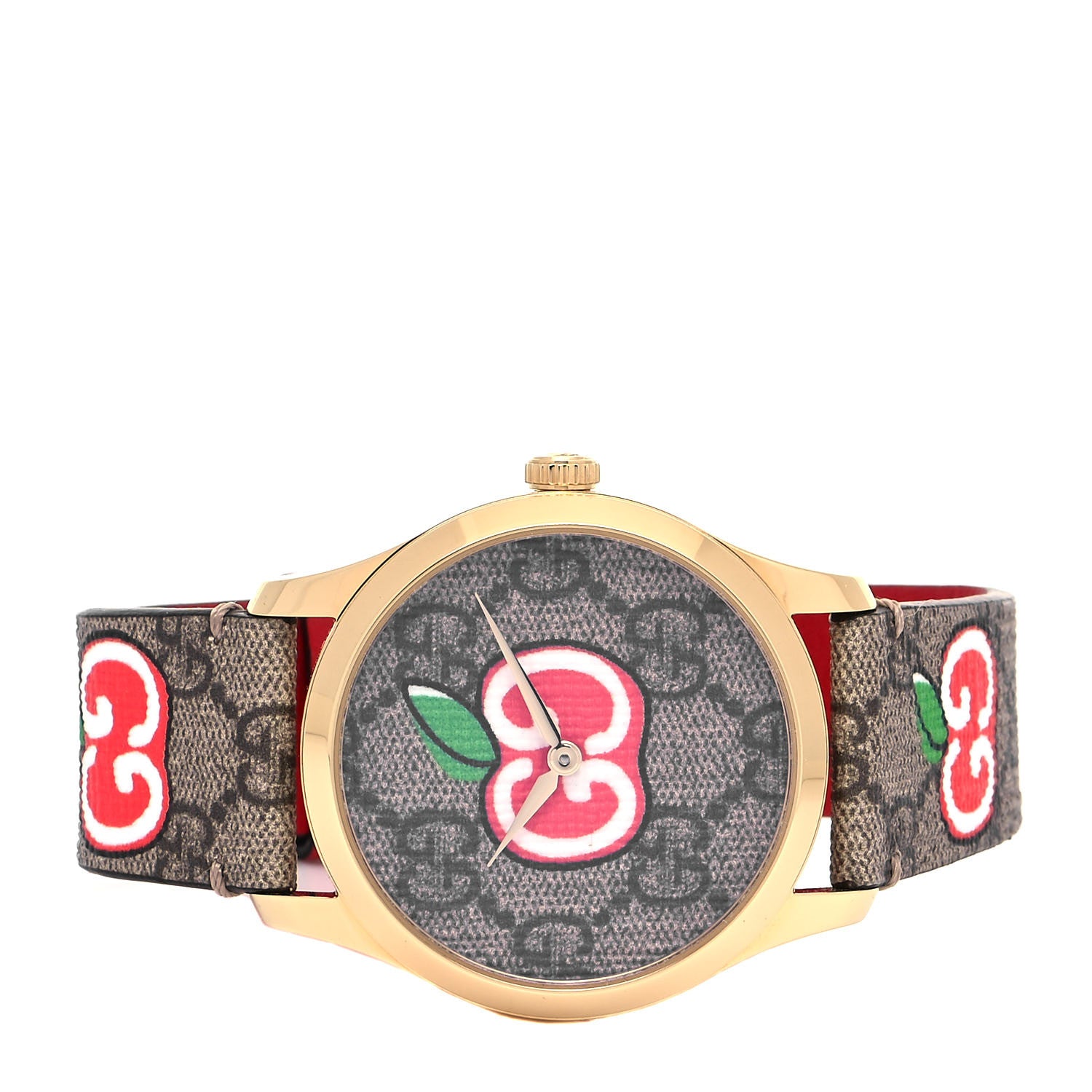 Gucci Stainless Steel Canvas 38mm G-Timeless Chinese Valentine's GG Apple Quartz Watch Brown 2 of 5