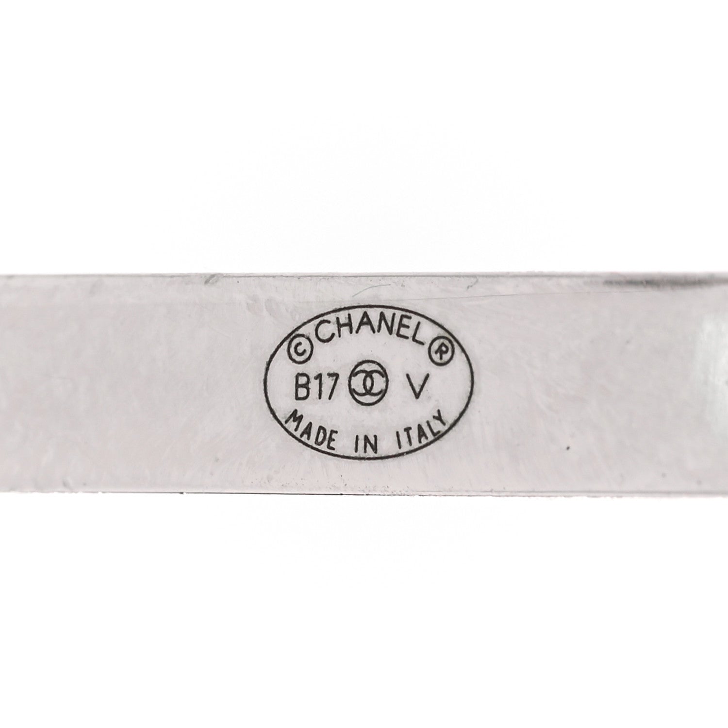 Chanel Metal Crystal CC Cuff Silver 4 of 4