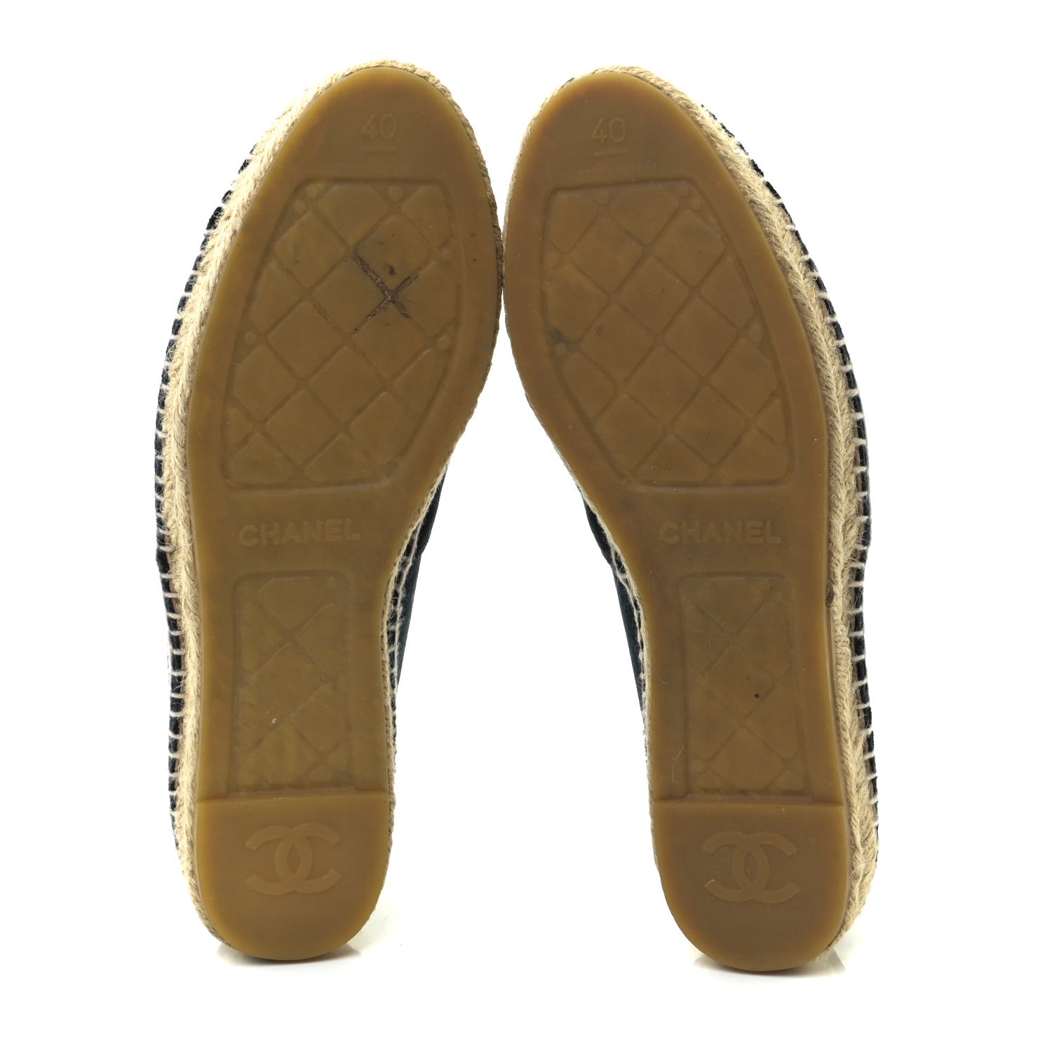 Chanel Velvet CC Espadrilles Dark Navy Black 6 of 8