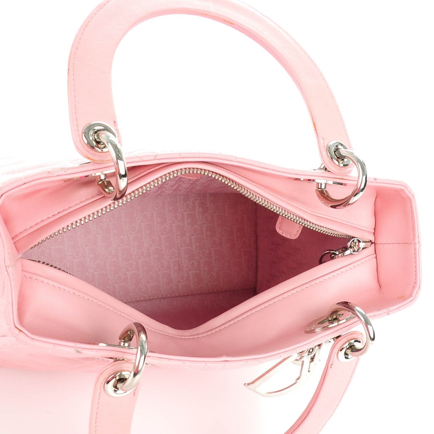 Lambskin Cannage Medium Lady Dior Pink
