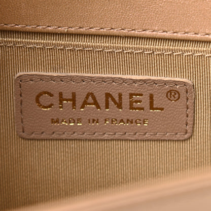 Chanel Iridescent Patent Quilted Small Boy Flap Beige 6 of 18