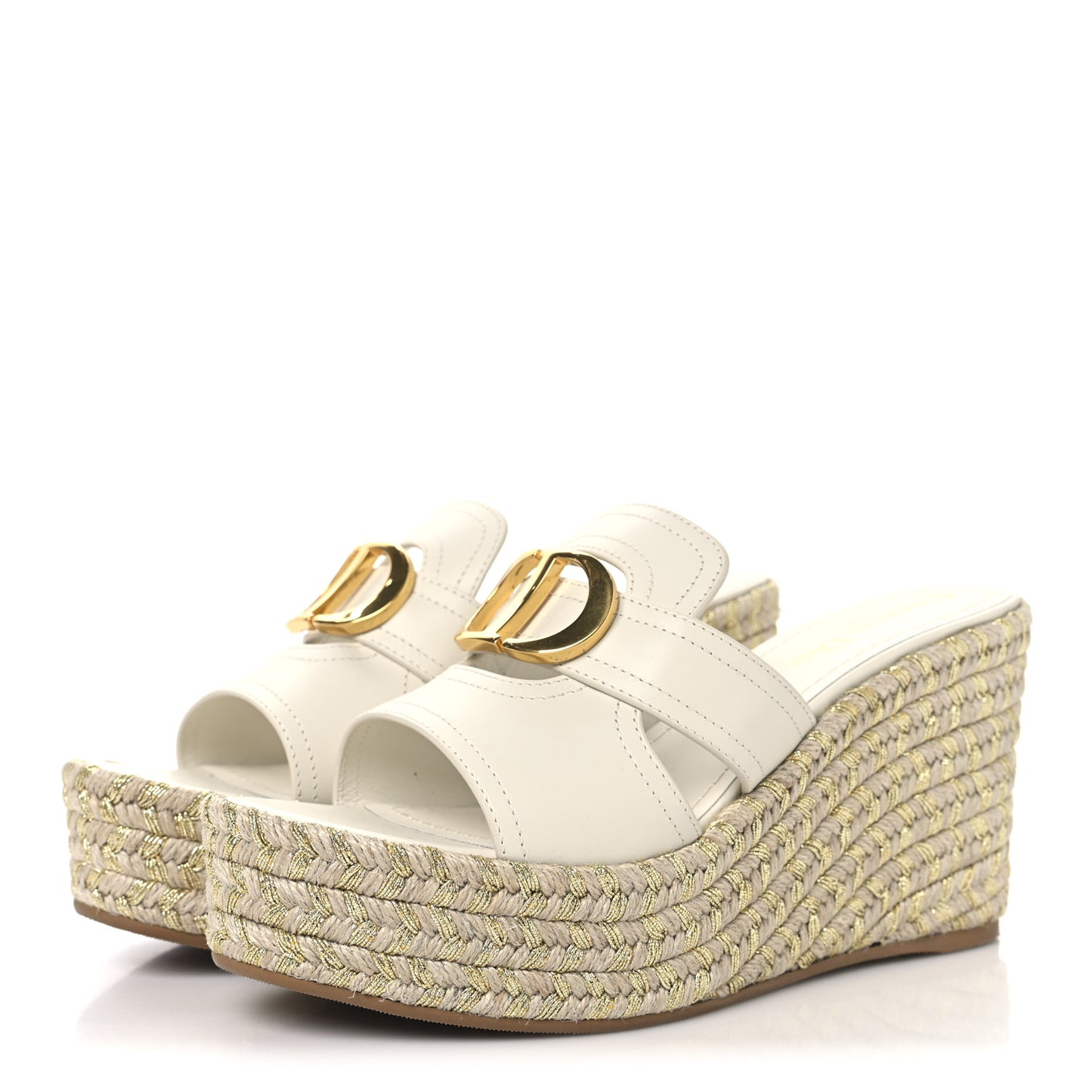 Calfskin 30 Montaigne Wedge Slide 38.5 Off White