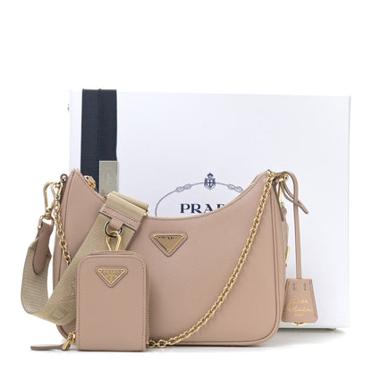 Prada Saffiano Re-Edition 2005 Shoulder Bag Cammeo Beige 11 of 11
