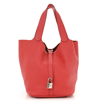 Hermes Taurillon Clemence Picotin Lock 26 GM Sanguine 1 of 13