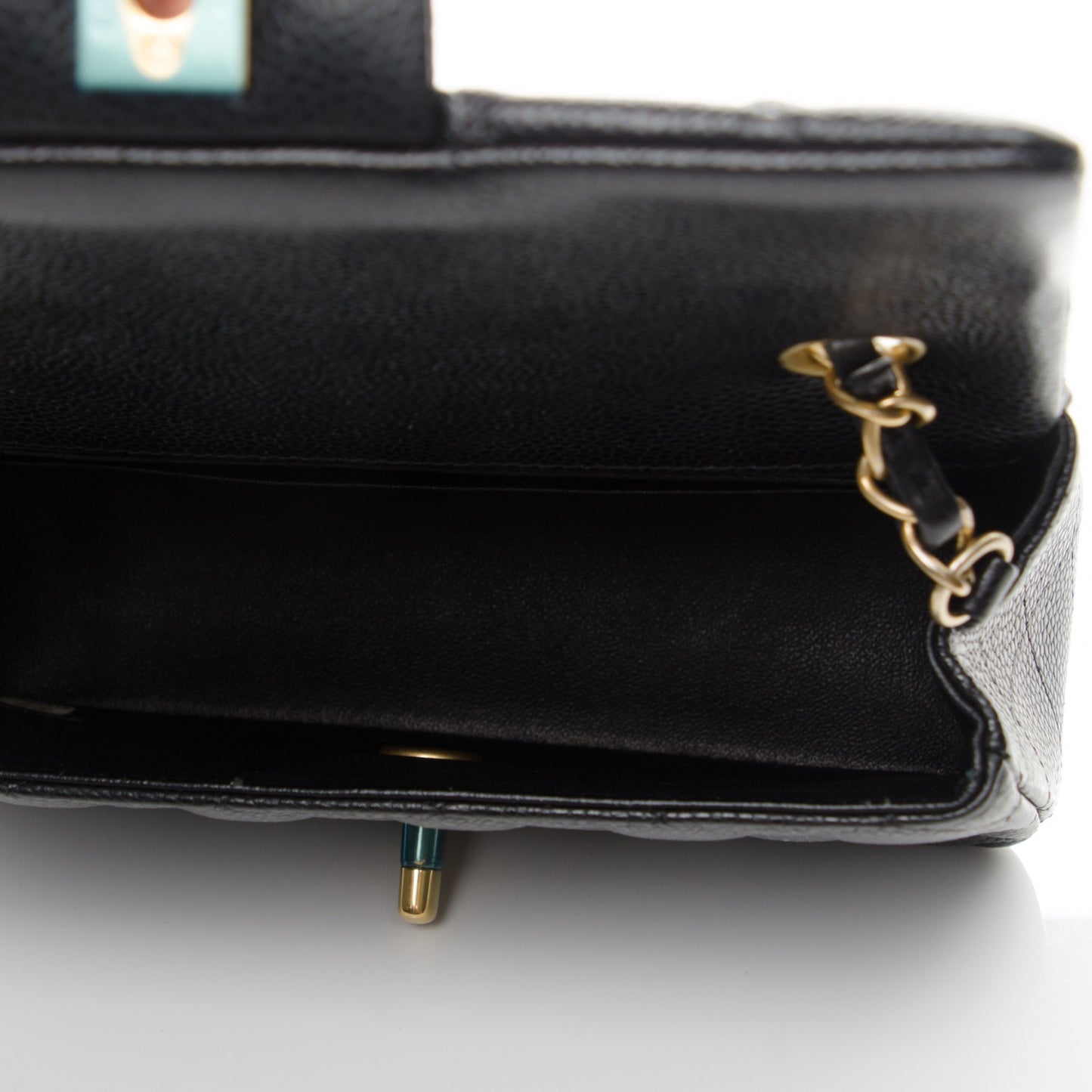 Caviar Quilted Mini Rectangular Flap Black