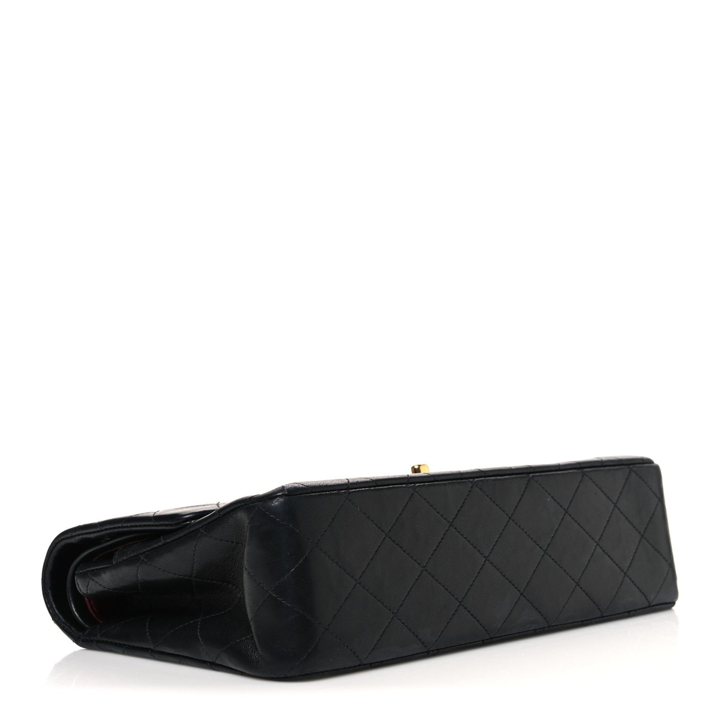 Lambskin Quilted Medium Double Flap Black