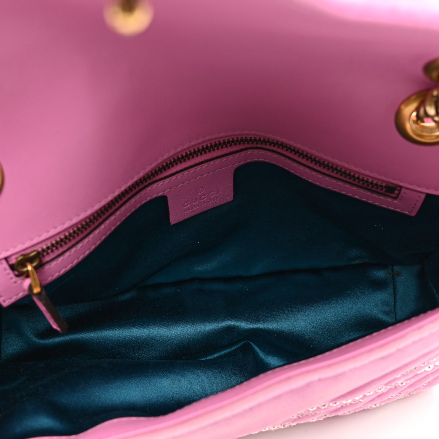 Velvet Matelasse Marquise Crystals Embroidered Small GG Marmont Shoulder Bag Malva