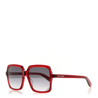 Saint Laurent Acetate Square Sunglasses Red 1 of 8