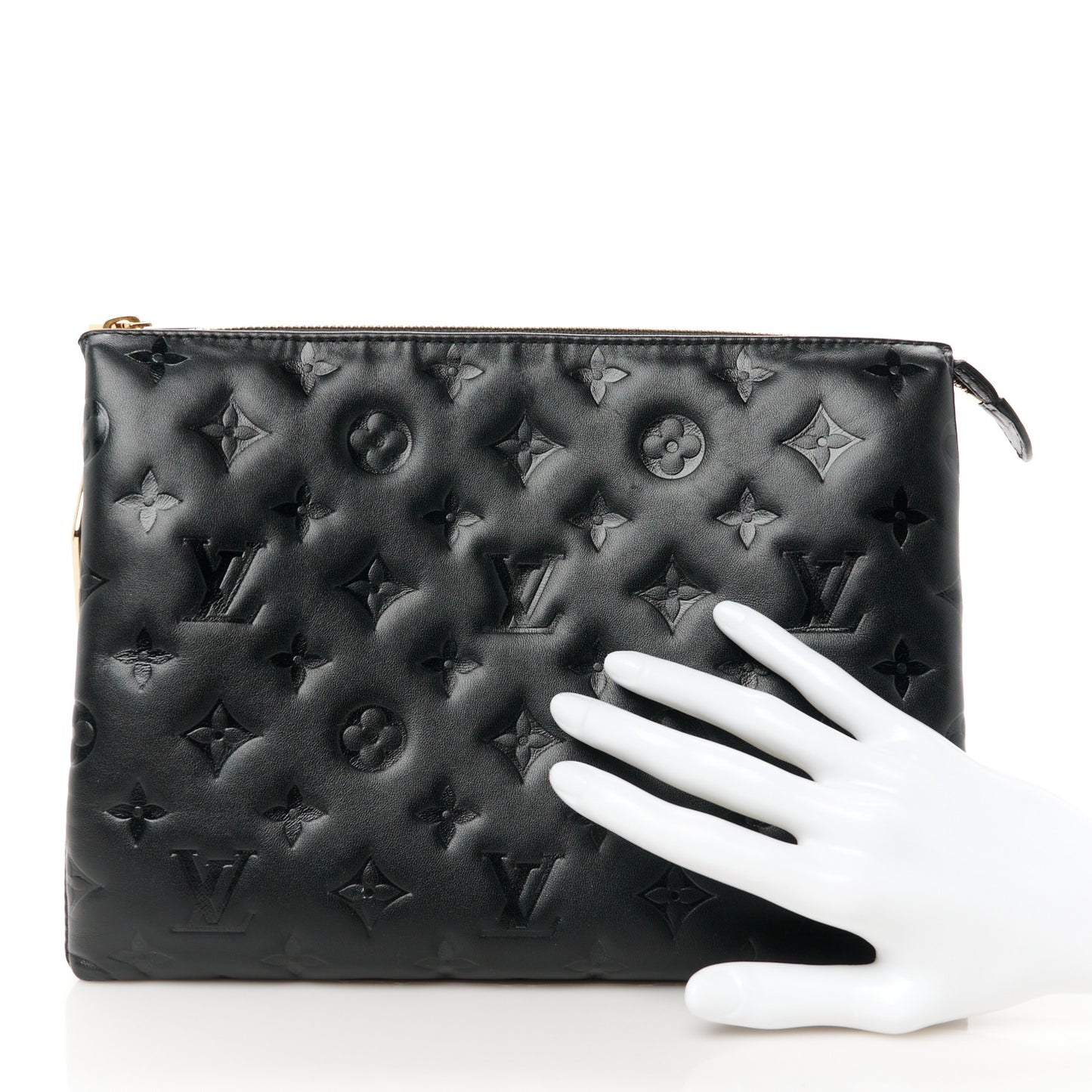 Lambskin Embossed Monogram Coussin PM Black