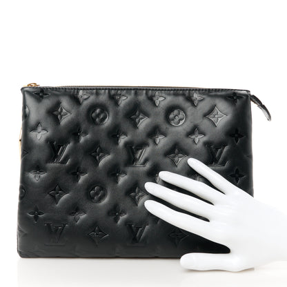 Louis Vuitton Lambskin Embossed Monogram Coussin PM Black 2 of 11