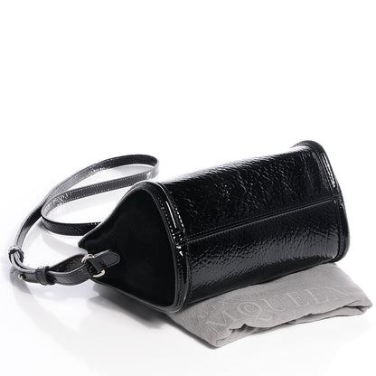 Alexander McQueen Grainy Patent Suede Mini Eyelet Padlock Black 4 of 8