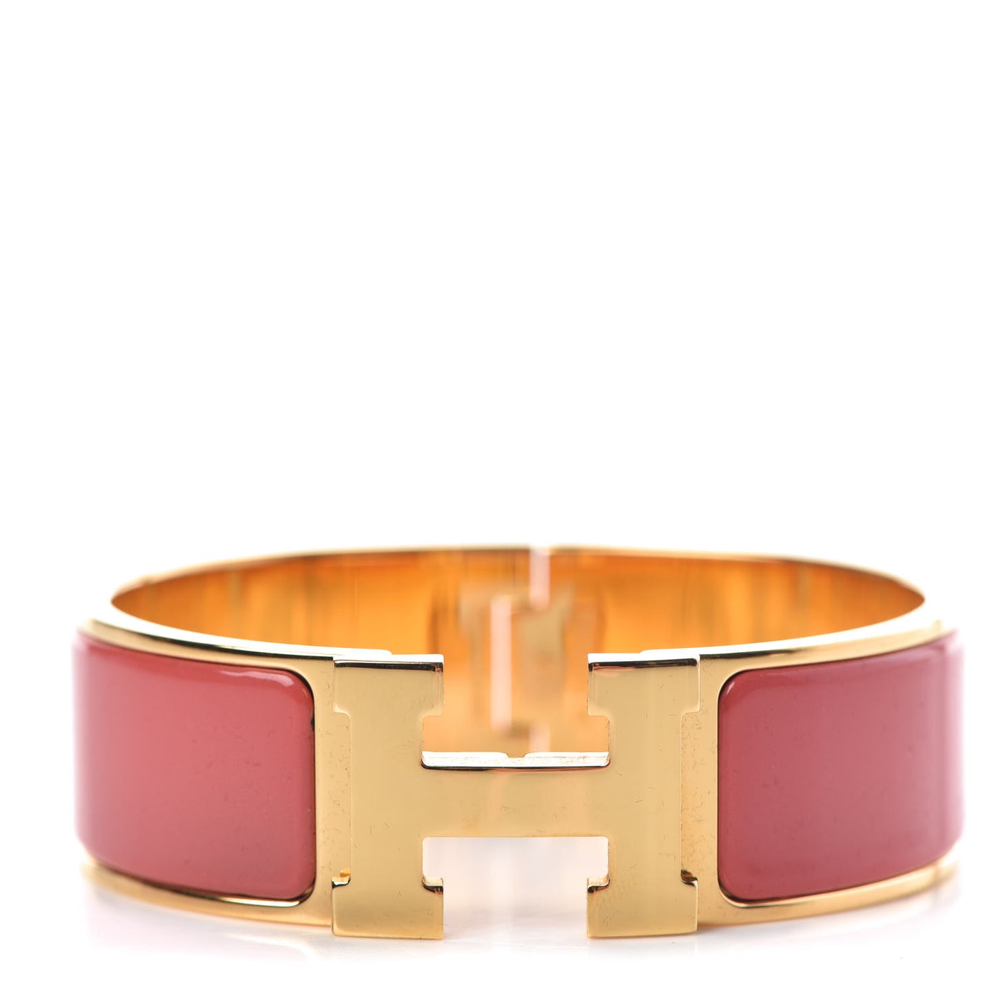 Enamel Wide Clic Clac H Bracelet PM Rouge Corail