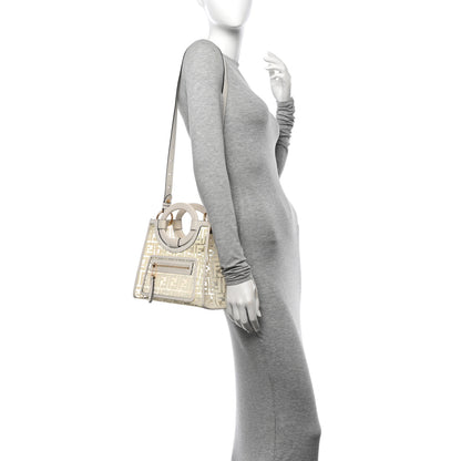Fendi TPU FF Vitello Century Plexiglass Small Runaway Shopper Tote White 2 of 16