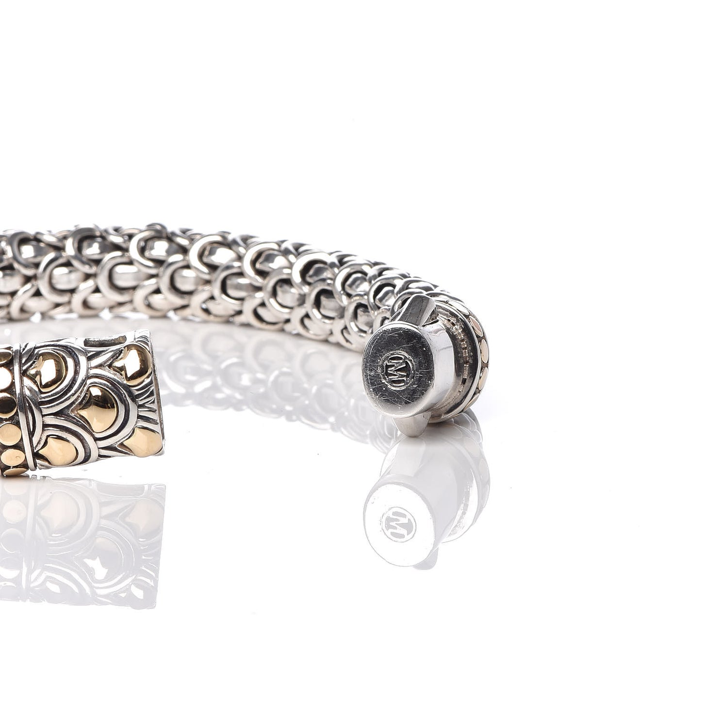 Sterling Silver 18K Yellow Gold 10mm Legends Naga Station Bracelet